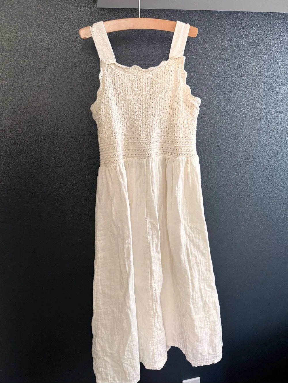 Cat & Jack Cream Crochet Bodice Sundress size 8